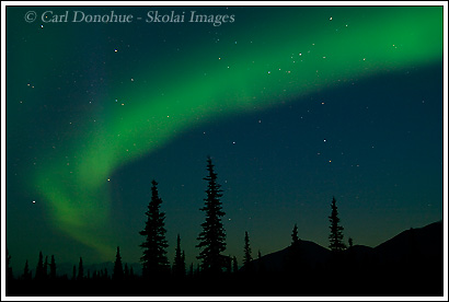 Northern Lights over Wrangell-St. Elias National Park, Alaska.