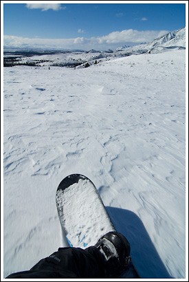 Snowboarding the Mentasta Mountains, Wrangell-St. Elias National Park, Alaska.