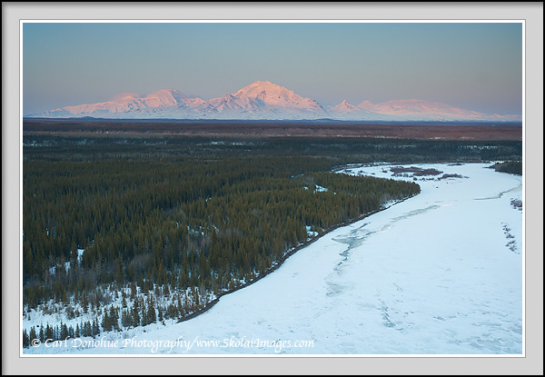Wrangell Mountains, Sanford, Drum, Zanetti and Wrangell, spring, Copper River, Wrangell St. Elias National Park, Alaska.