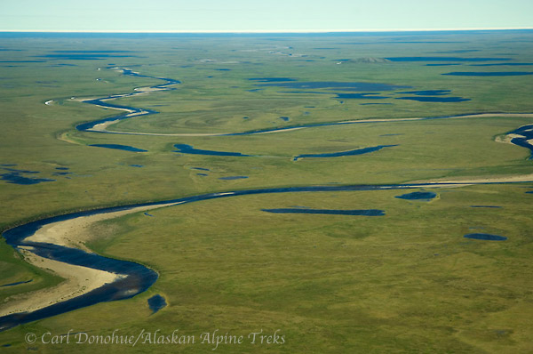 Coastal plain, Arctic National Wildlife Refuge, Alaska (aerial photo).