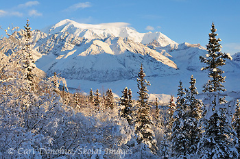 Winter in Wrangell-St. Elias National Park and Preserve, Mt. Blackburn, Alaska.