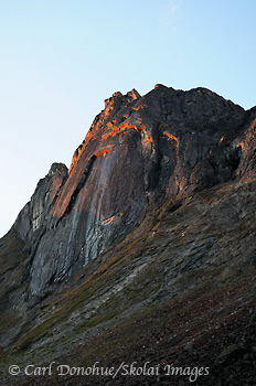 Arrigetch Peaks at dawn, Gates of the Arctic National Park, Alaska.