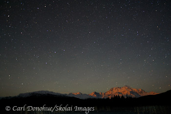 Night sky over Mt. St. Elias, Wrangell-St. Elias National Park and Preserve, Alaska.