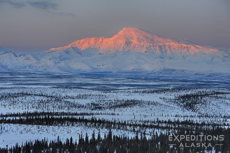 Mount Sanford sunrise, Wrangell St. Elias Park, Alaska.