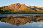 Brooks Mountains Range and reflection near Canning River, Arctic National Wildlife Refuge, Alaska.