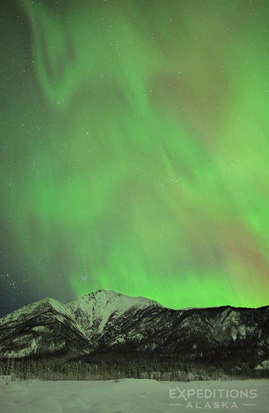 Aurora borealis photo, over Fireweed Mountain, Wrangell-St. Elias National Park and Preserve, Alaska